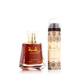 Lattafa Raghba Ajándékcsomagok eau de parfum 100 ml + dezodor (véletlenszerű illat a gyártótól) 50 m