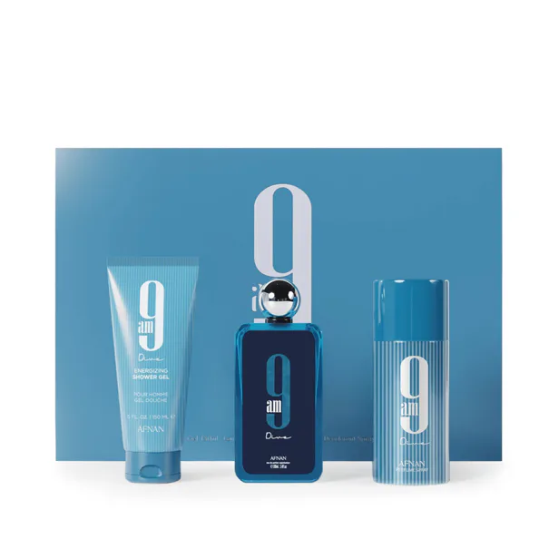 Afnan 9 am Dive szett Parfümvíz 100 ml + Dezodor 150 ml + Tusfürdő 150 ml