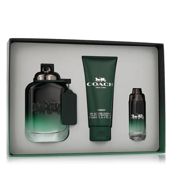 Coach Green szett férfiaknak Eau de Toilette 100 ml + Eau de Toilette 15 ml + Tusfürdő 100 ml