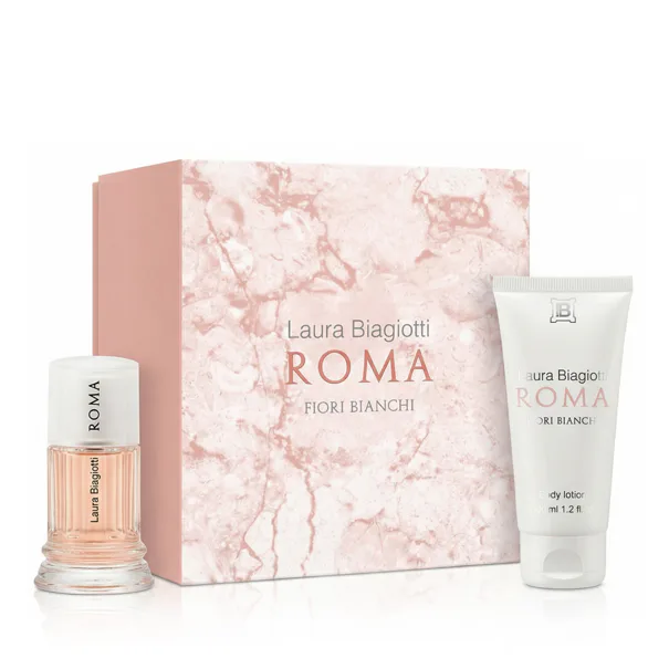Laura Biagiotti Roma Fiori Bianchi Ajándékcsomagok eau de toilette 25 ml + testápoló tej 50 ml