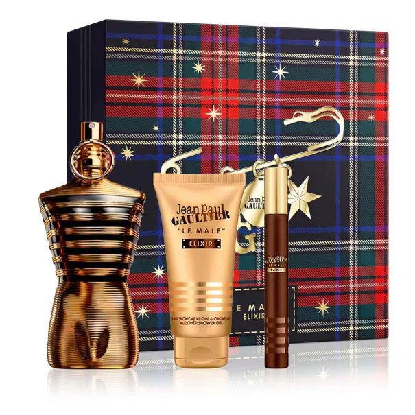 Jean Paul Gaultier Le Male Elixir szett férfiaknak Parfüm 125 ml + Parfüm miniatűr 10 ml + Tusfürdő